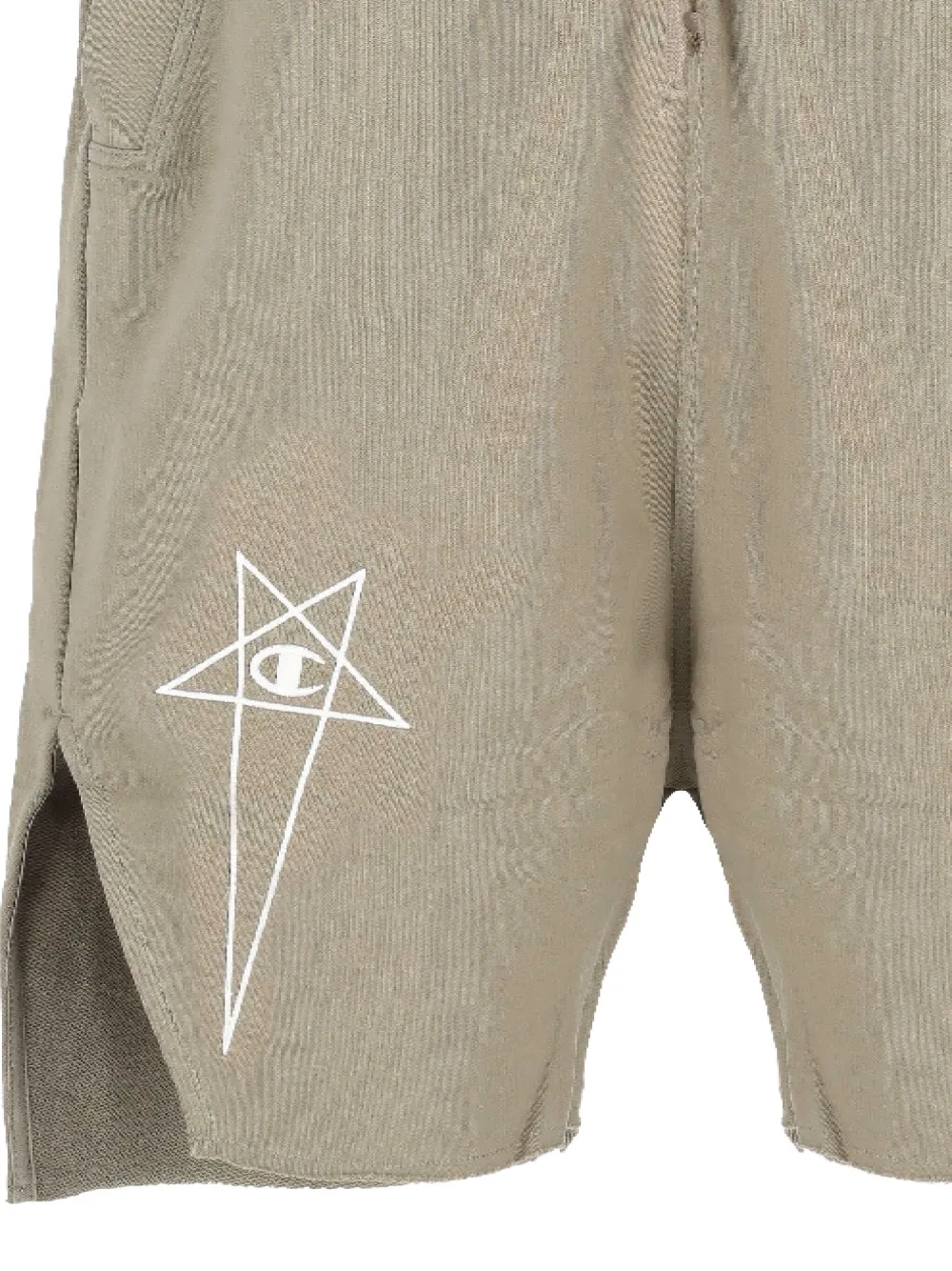 Rick Owens X Champion pentagram-logo jersey shorts - Beige