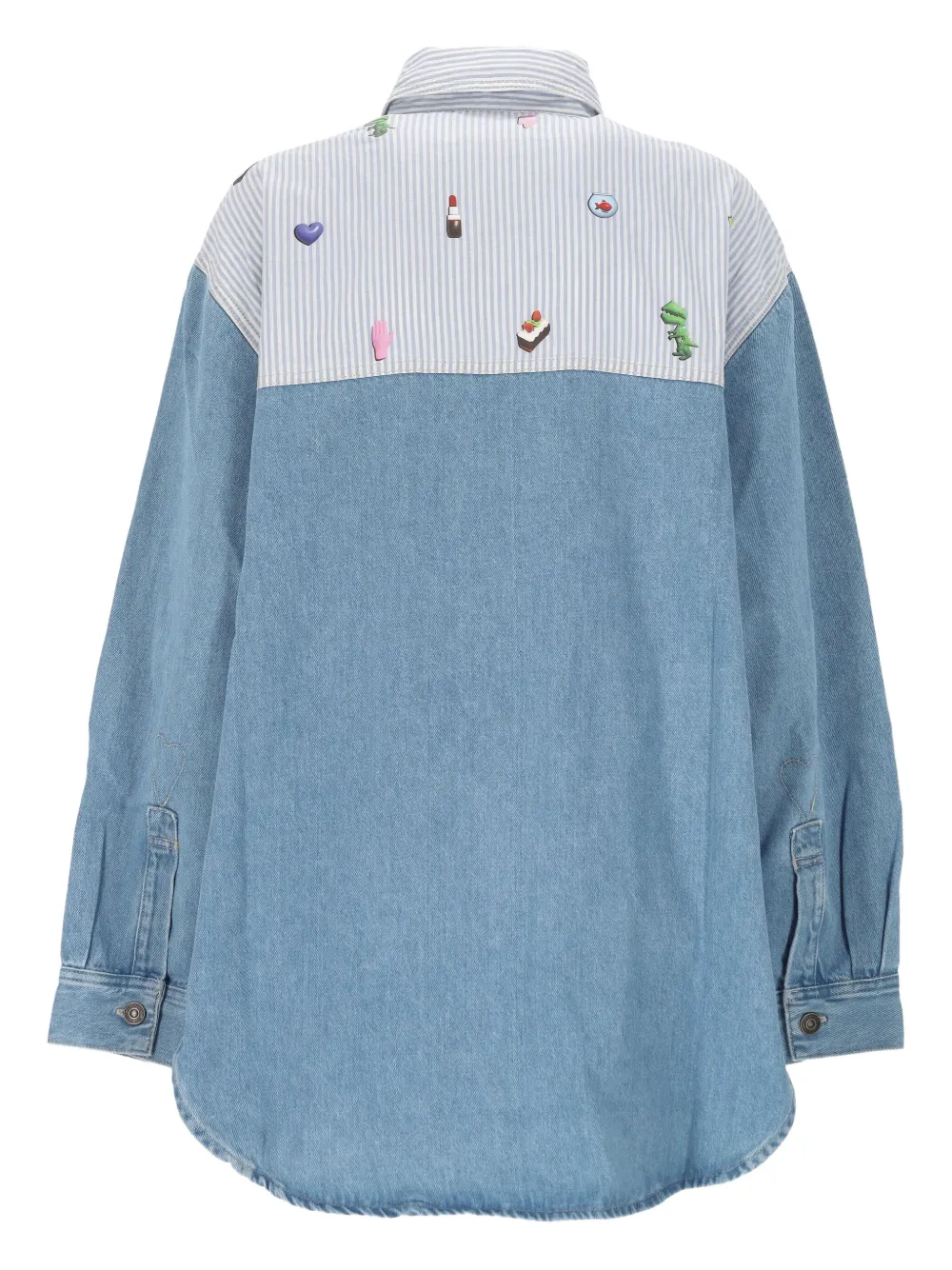 Fiorucci Denim blouse met Charm-print en vlakken - Blauw