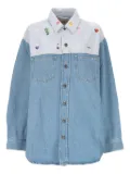 Fiorucci Charm-print denim panelled shirt - Blue
