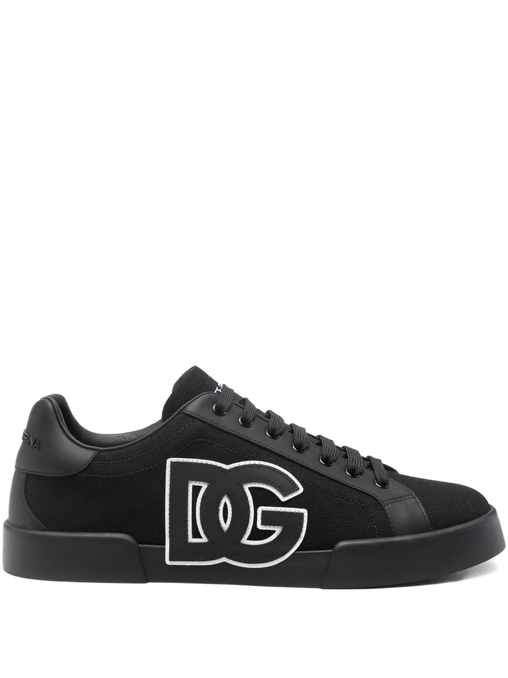 Dolce & Gabbana Logo-plaque Low-top Sneakers In Black