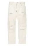 Junya Watanabe MAN patchwork frayed jeans - White