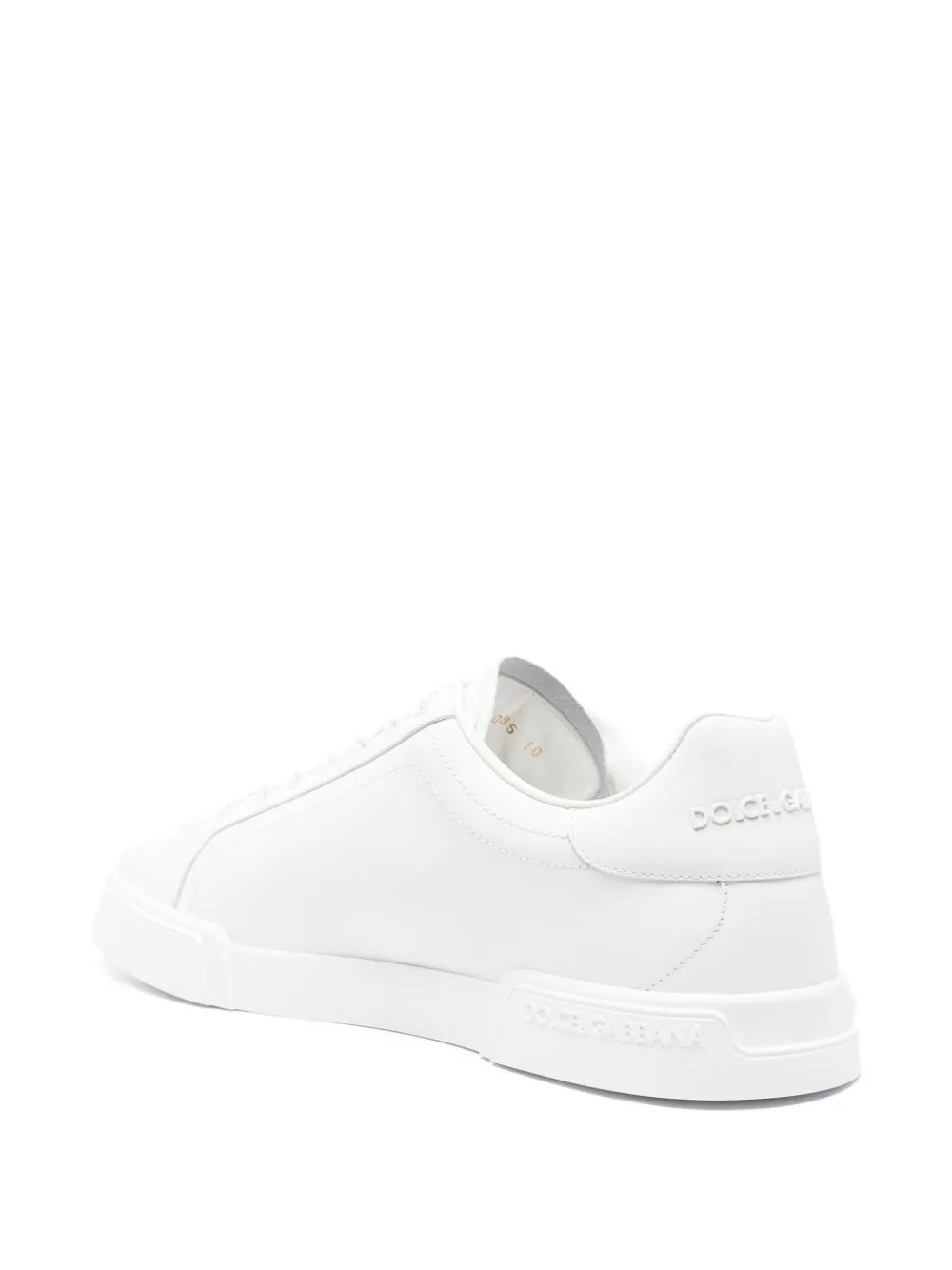 Dolce & Gabbana Leather Lace-up Low-top Sneakers In White
