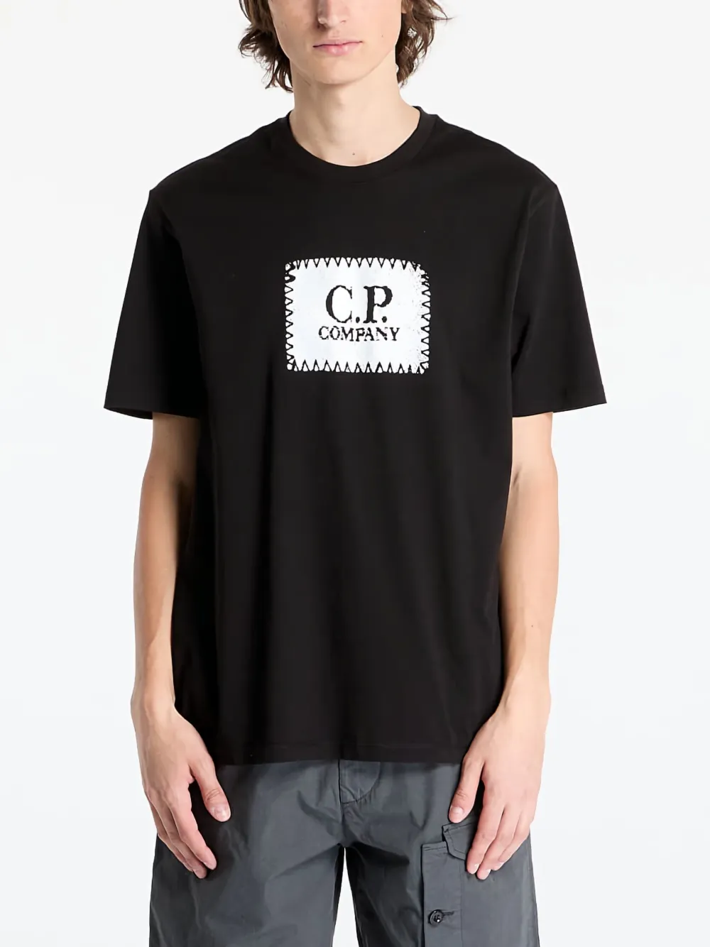 C.P. Company T-shirt met vierkant logo Zwart