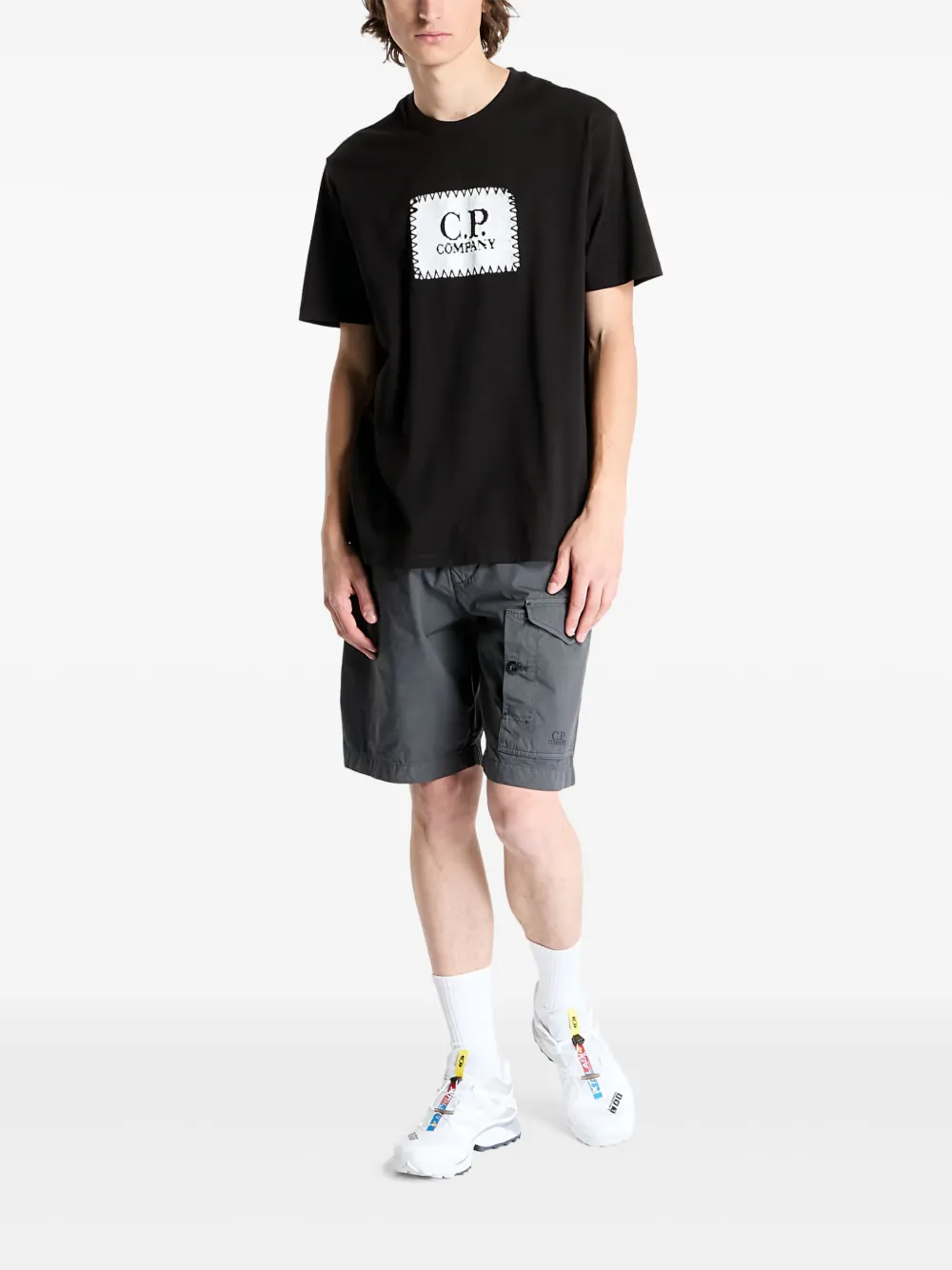 C.P. Company T-shirt met vierkant logo Zwart