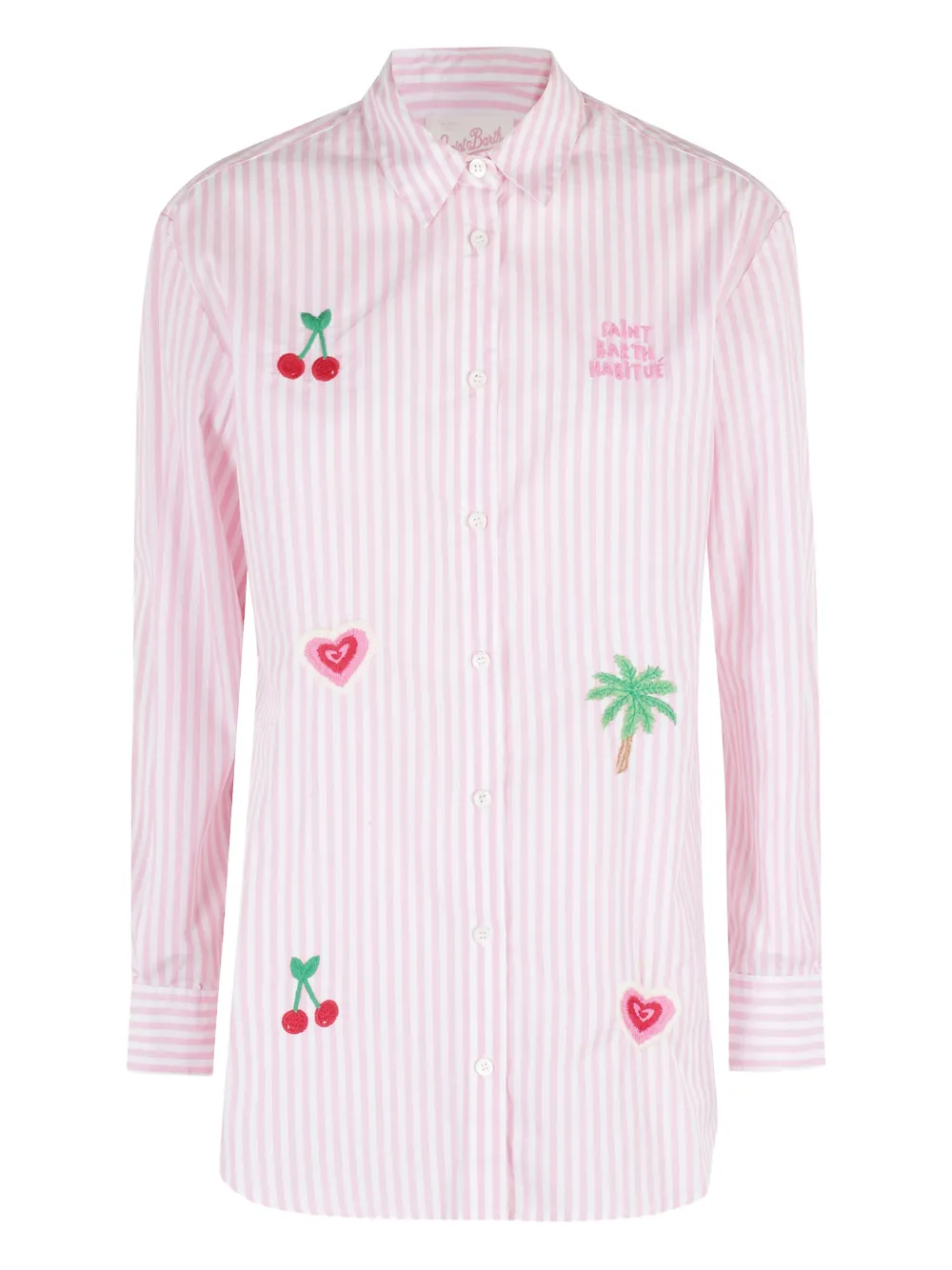MC2 Saint Barth Brigitte embroidered striped shirt Roze