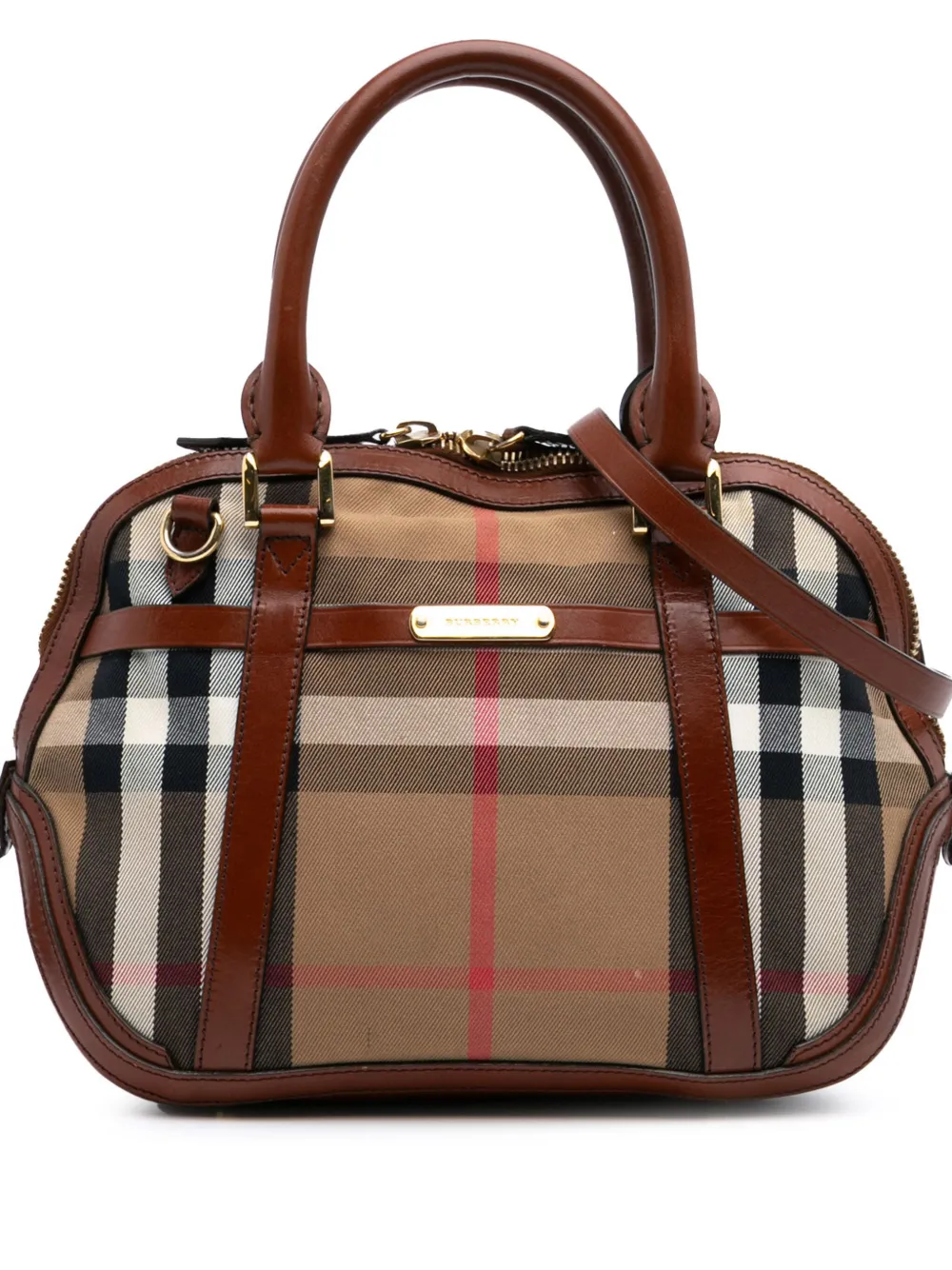 Burberry Pre-Owned 2000-2017 House Check Canvas Bridle Orchard satchel | marrón | Image 1