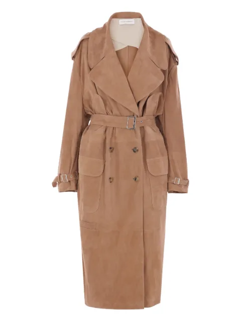 Niccolò Pasqualetti chain-detailed suede trench coat