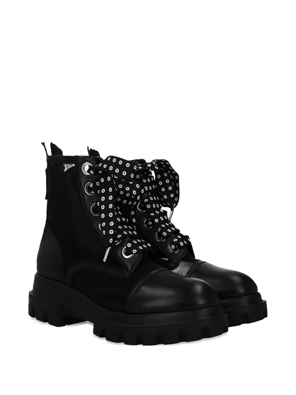 AGL x 10 Corso Como mesh lace-up boots Black