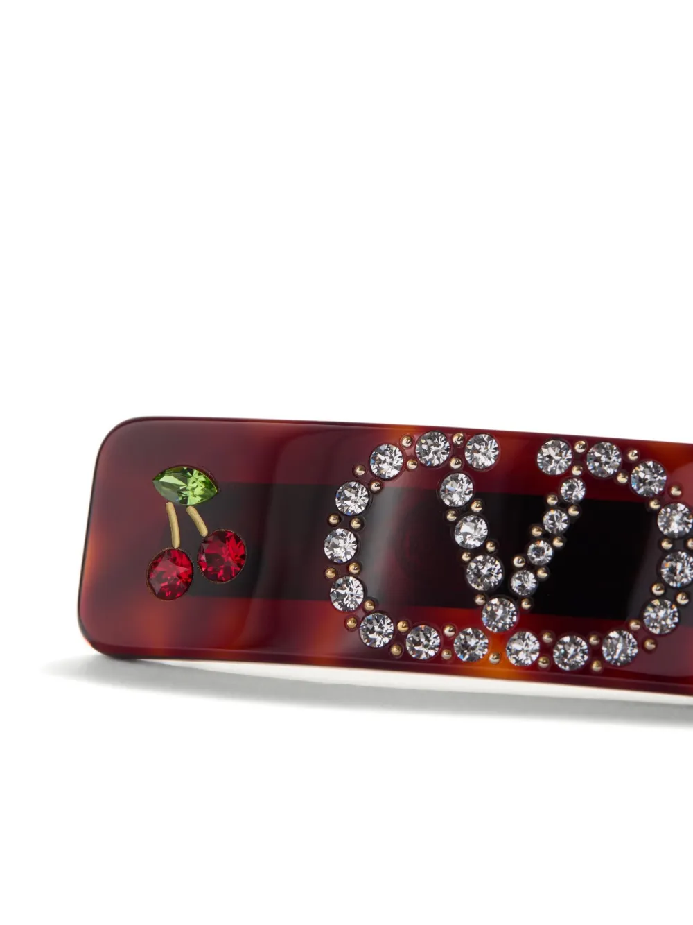 Valentino クリスタル　ヘアピン　美品 Valentino Garavani Vlogo Signature Hair Clip In Resin Metal And