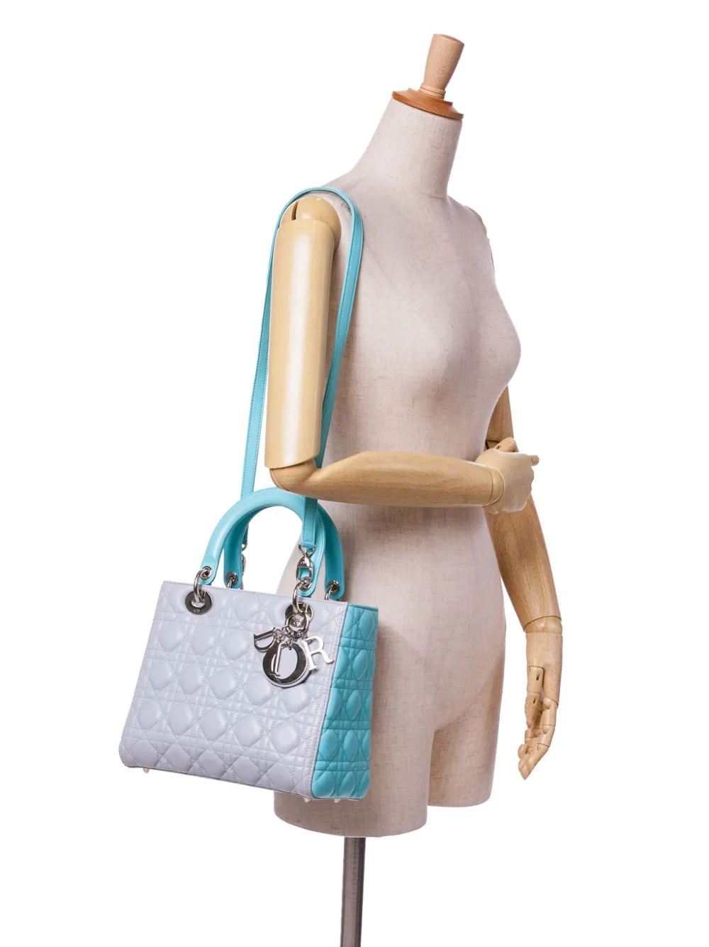 Christian Dior Pre-Owned 2013 Medium Bicolor Lambskin Cannage Lady Dior satchel | Pre-Owned | Image 2