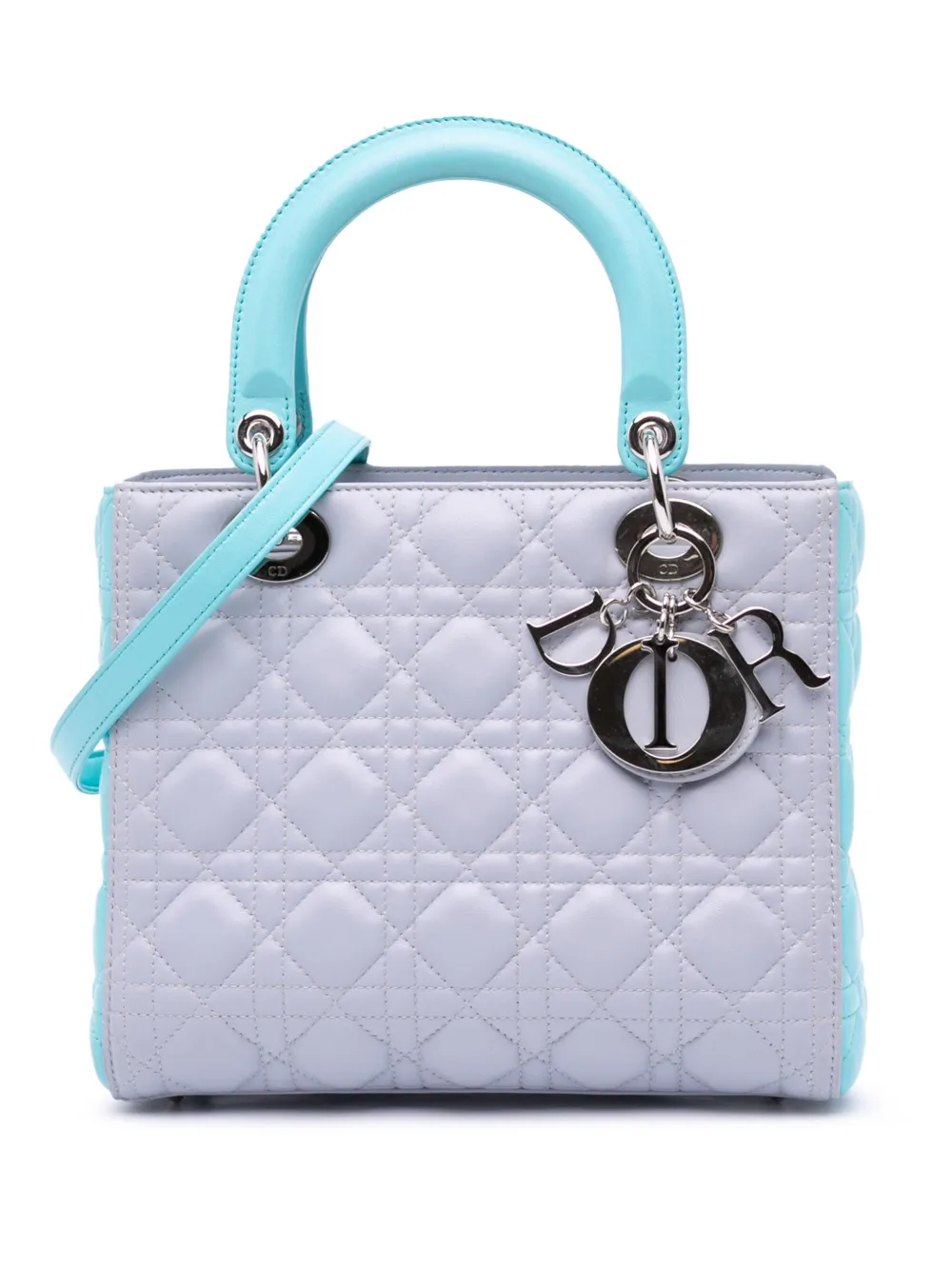 Christian Dior Pre-Owned 2013 ミディアム ビコロール ラムスキン カナージュ レディ ディオール Christian Dior Pre-Owned 2013 ミディアム ビコロール ラムスキン カナージュ レディ ディオール