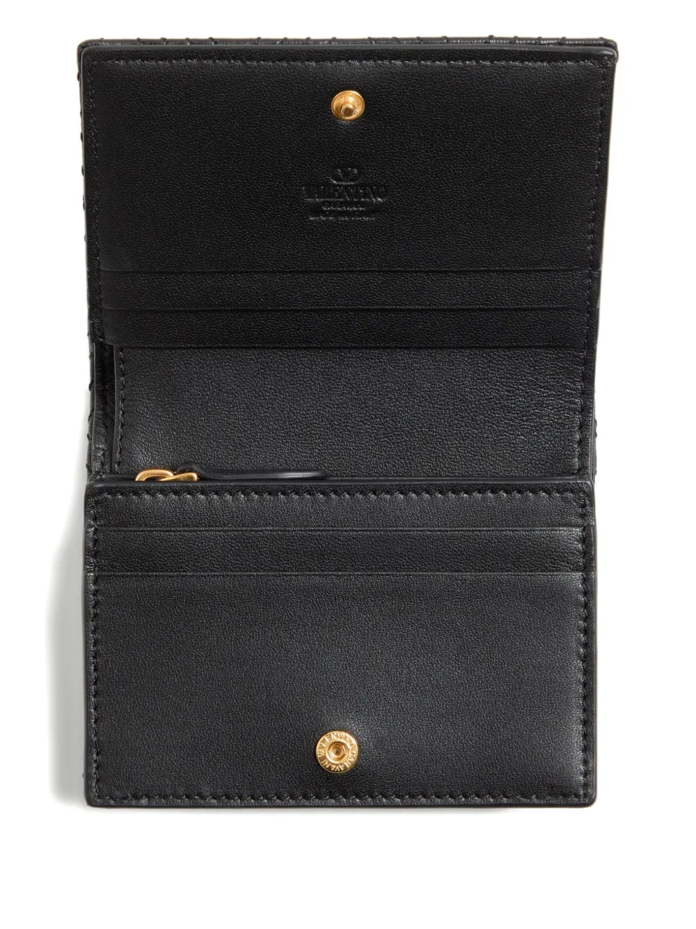 Valentino Garavani quilted leather cardholder Zwart