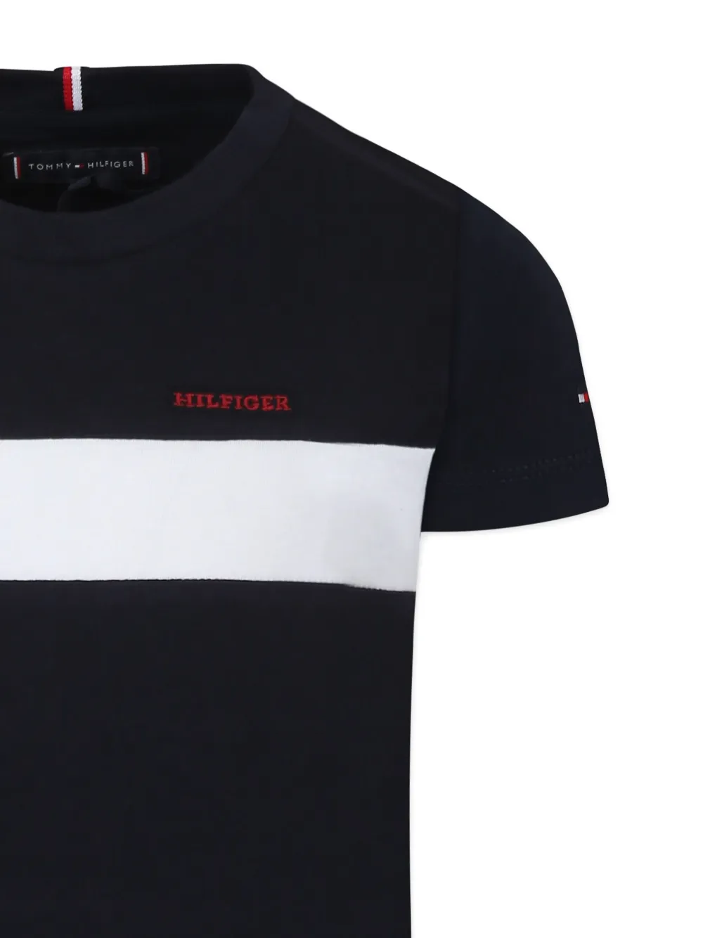 Tommy Hilfiger Junior T-shirt met streepdetail Blauw