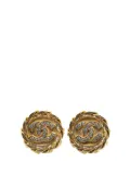 CHANEL Pre-Owned 1980-1990 Gold Plated CC Rhinestones Clip on Earrings costume earrings