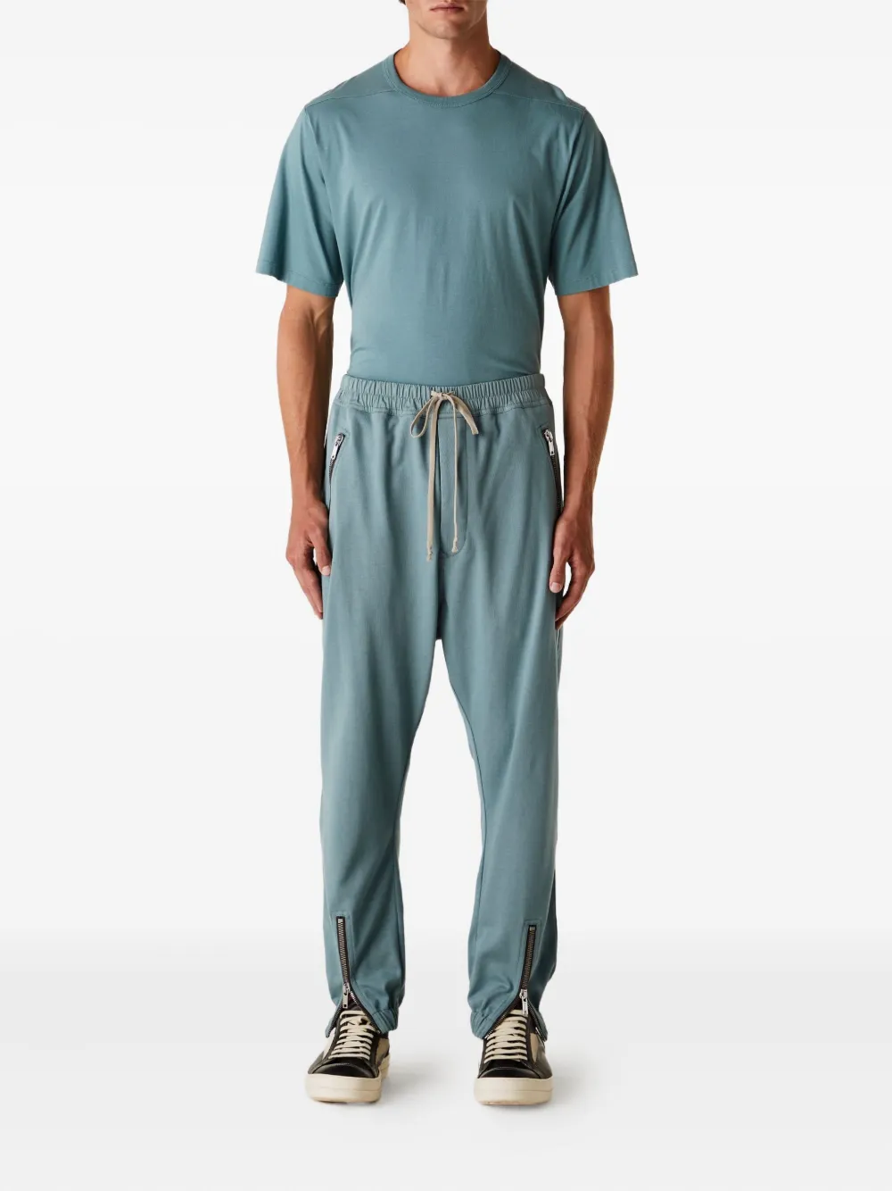 Rick Owens Tecuatl zip-cuff drawstring track pants - Blauw