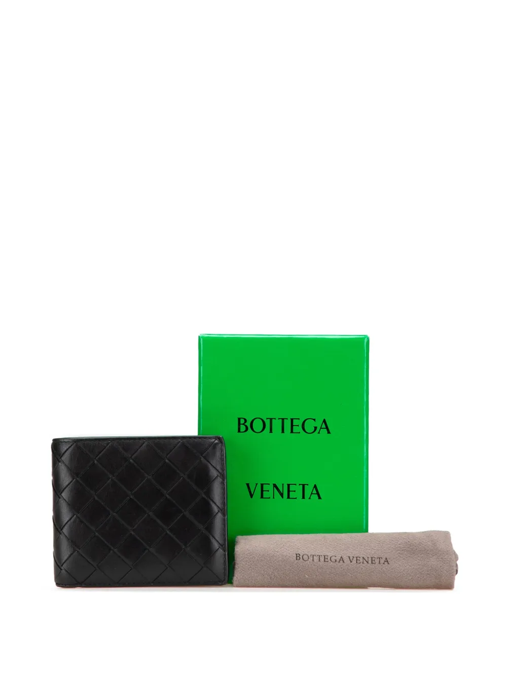 Pre-owned Bottega Veneta 2012-2024 Leather Intrecciato Bifold Wallet Small Wallets