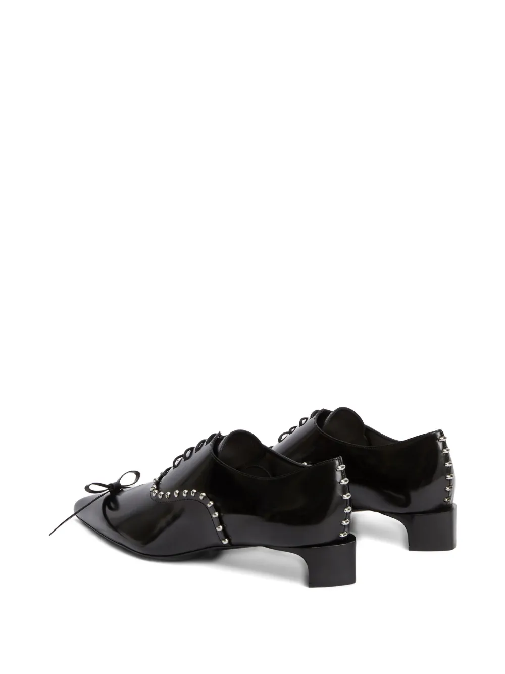 Jil Sander studded patent leather Oxford shoes Black