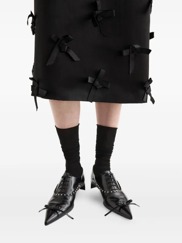 Jil Sander Studded Patent Leather Oxford Shoes | Black | FARFETCH