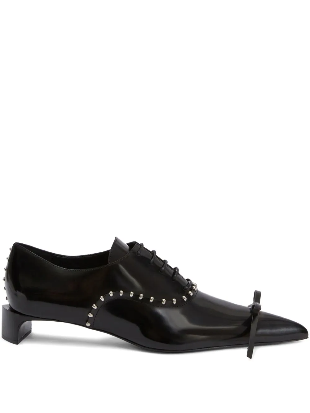 Jil Sander studded patent leather Oxford shoes Black