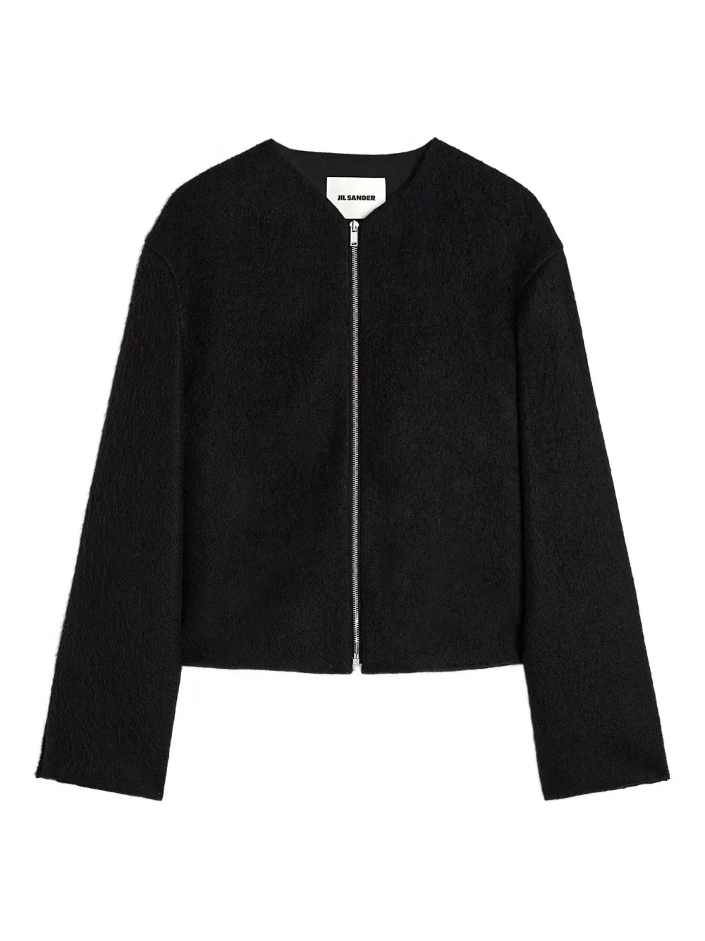 Jil Sander Jack met rits en textuur Zwart
