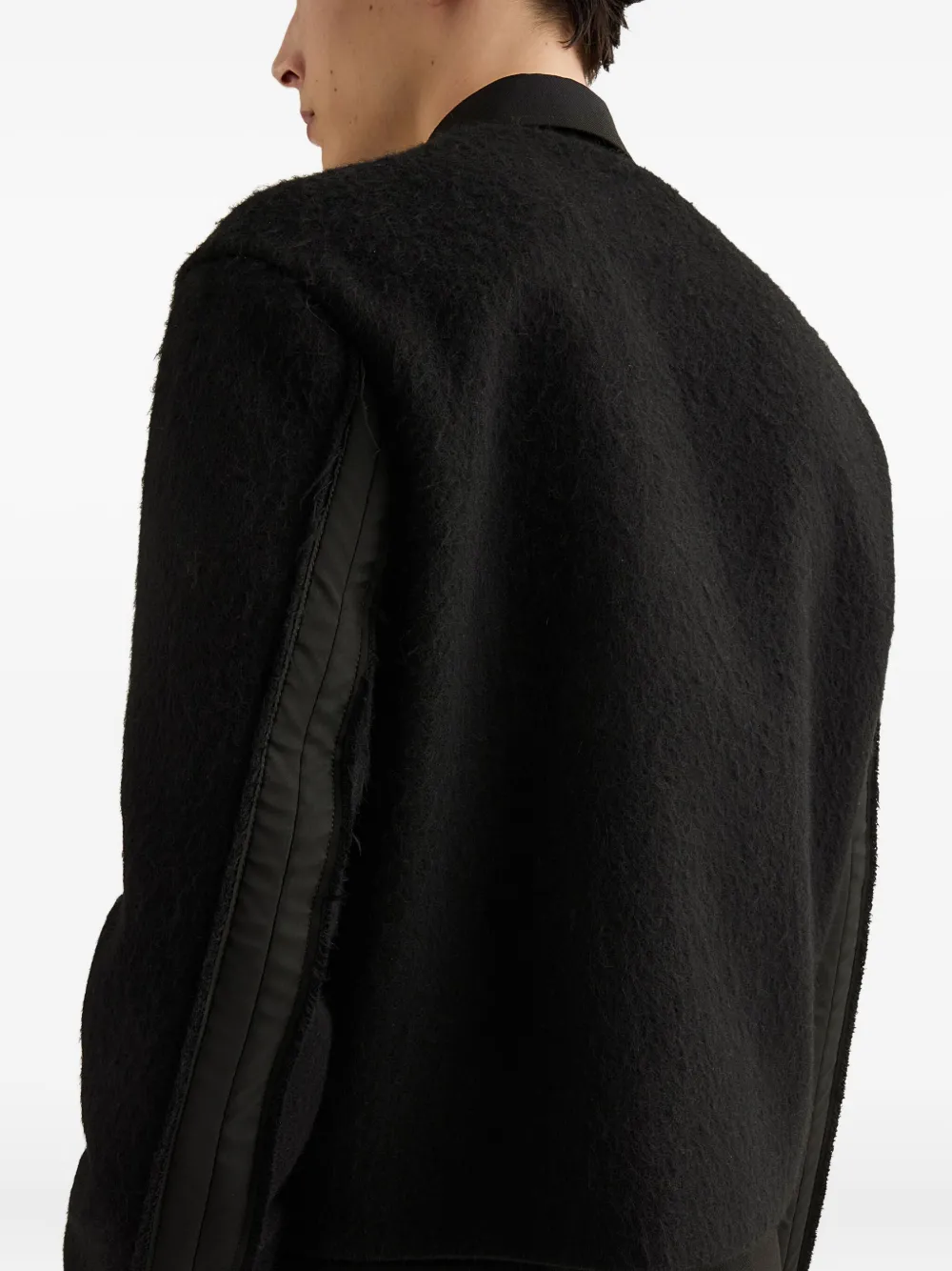 Jil Sander Jack met rits en textuur Zwart