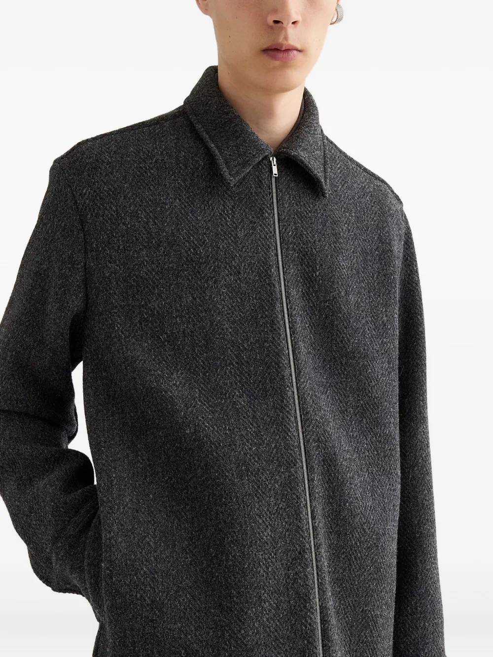 Jil Sander Zip-front Collar Jacket In Black