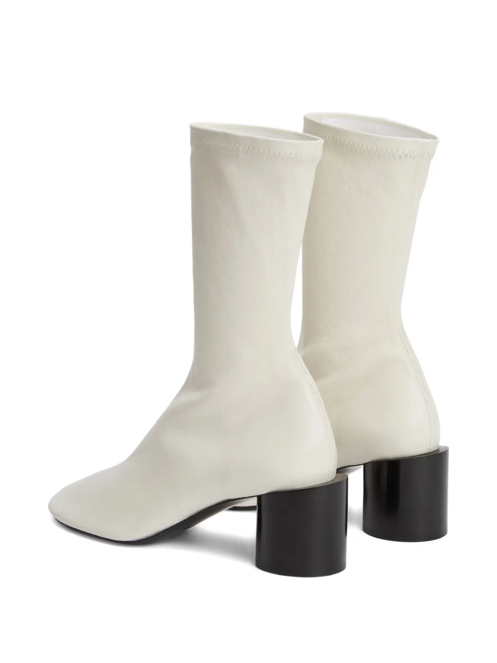 Jil Sander block-heel ankle boots White
