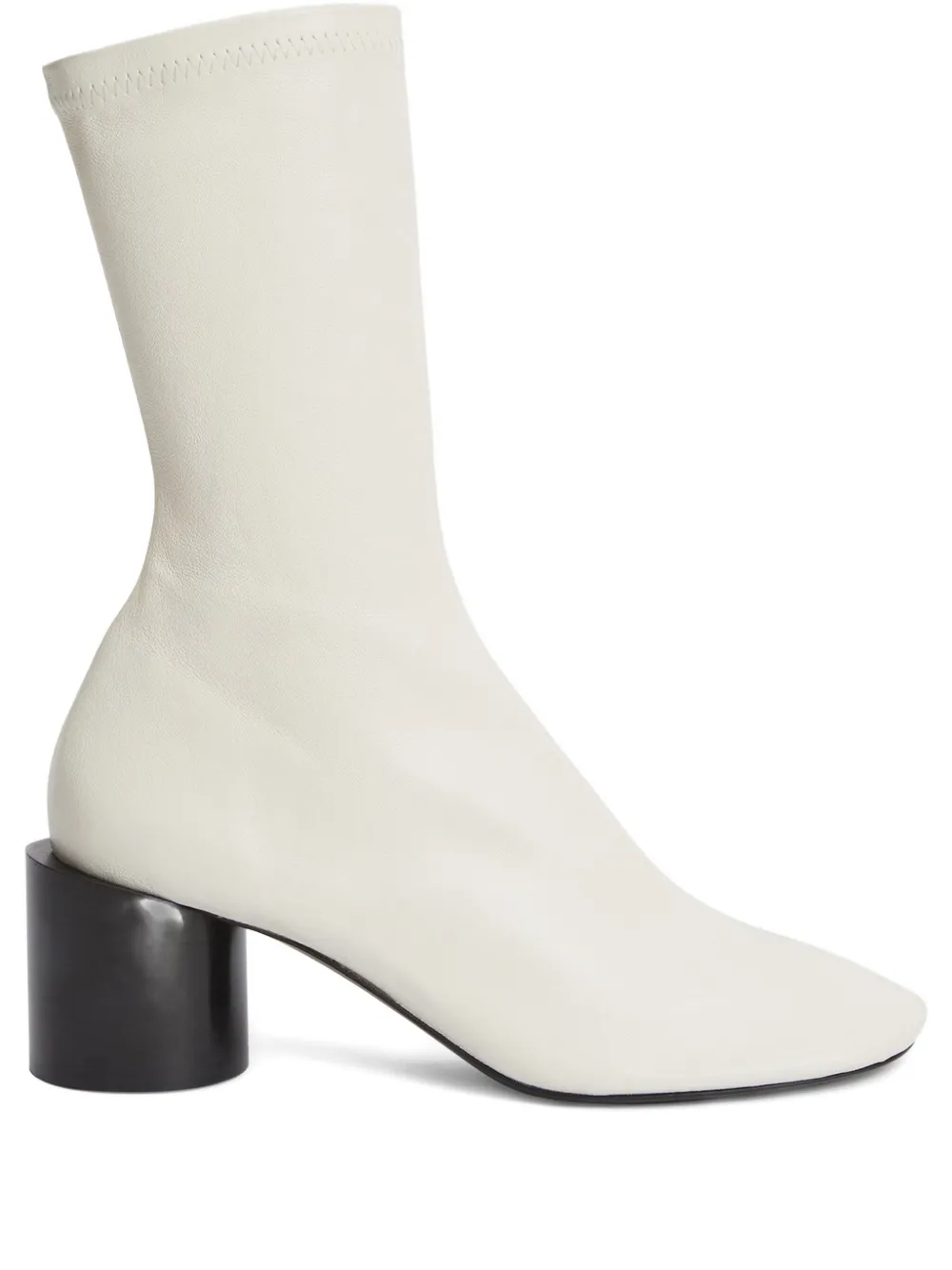 Jil Sander block-heel ankle boots White