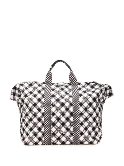 CHANEL Pre-Owned 2010-2011 Printed Canvas Gingham Weekender tote bag