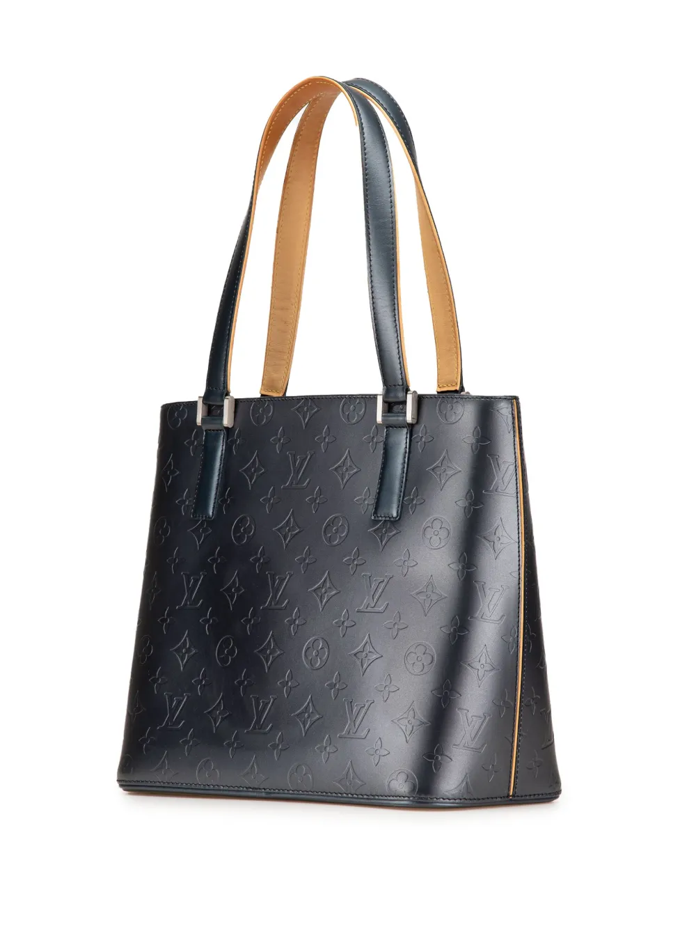 Pre-owned Louis Vuitton 2002 Monogram Mat Stockton Tote Bag In Blue