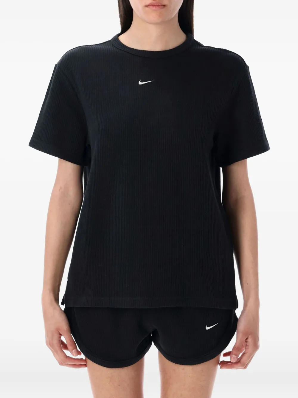 Nike ribbed short-sleeve top | Black | Image 1