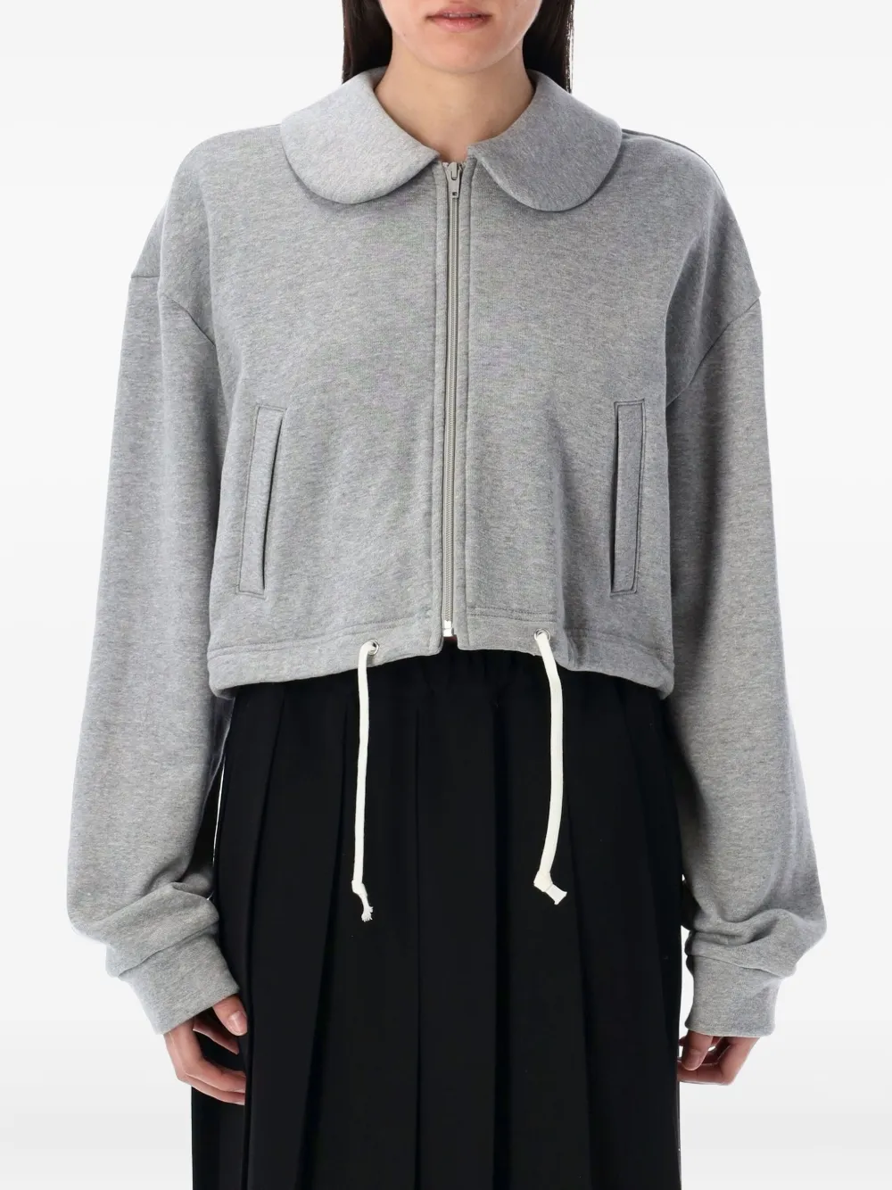 cropped zip-up sweatshirt