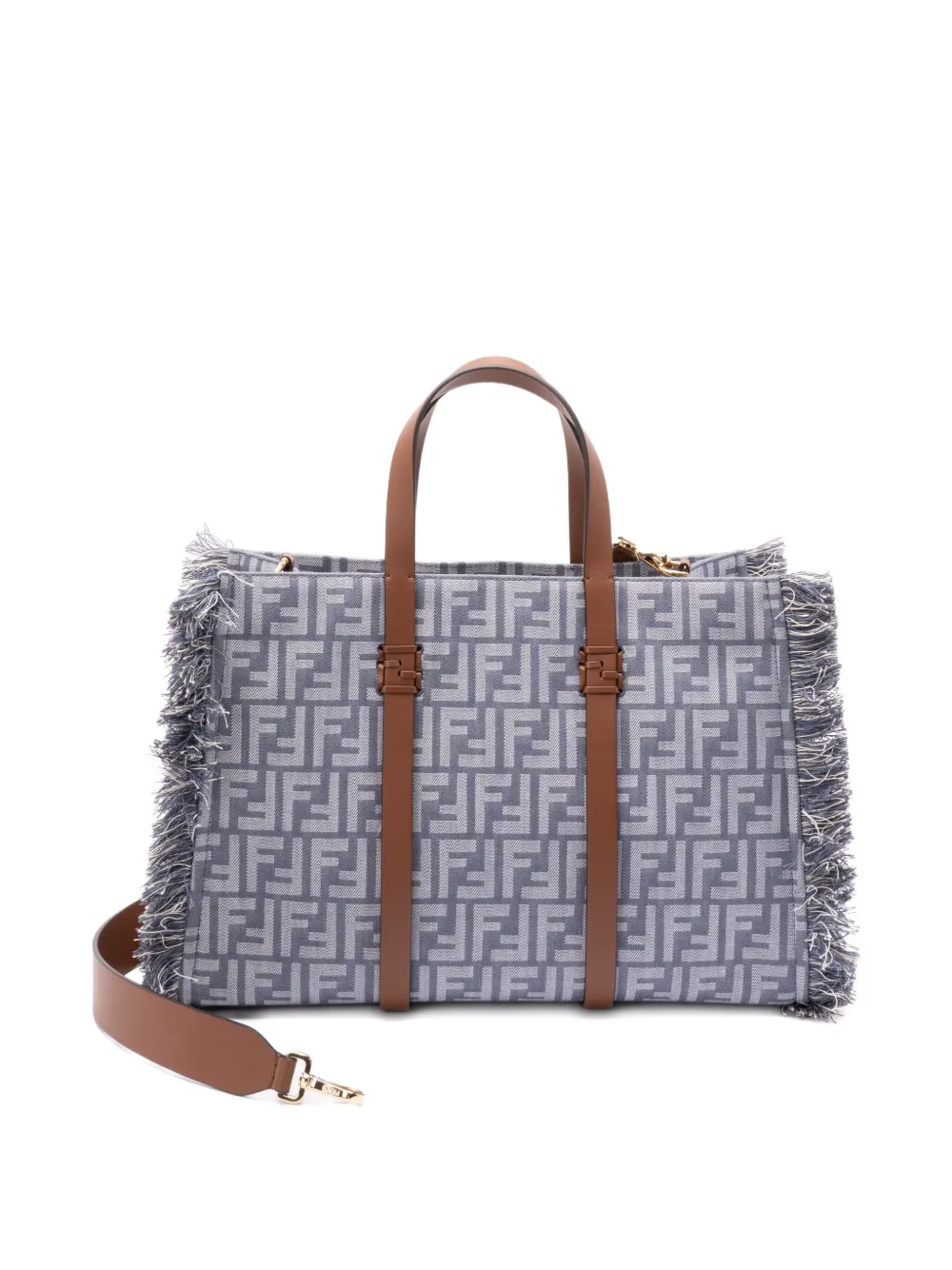 FENDI logo-jacquard tote bag - Blauw