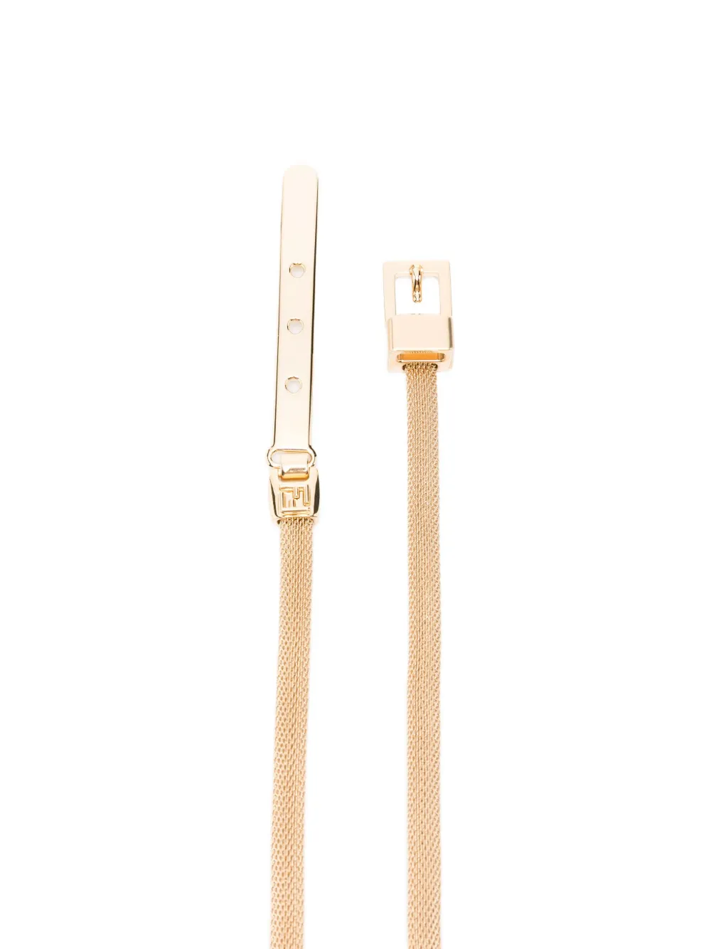  Fendi Ff-plaque Chain Belt - Gold 