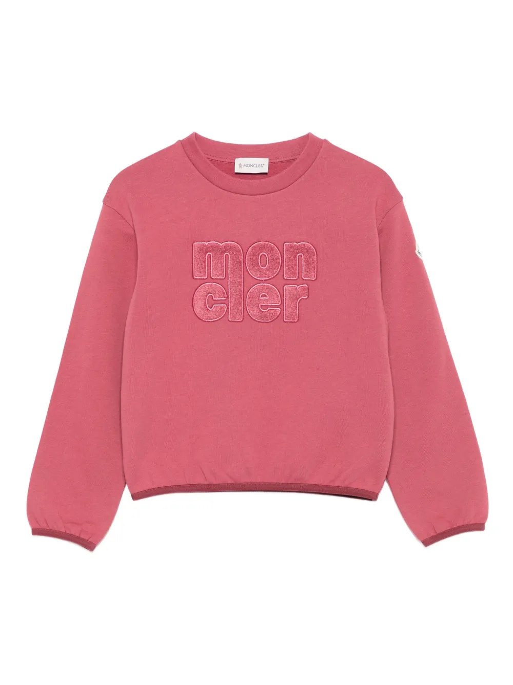 Moncler Enfant Sweater met geborduurd logo Roze