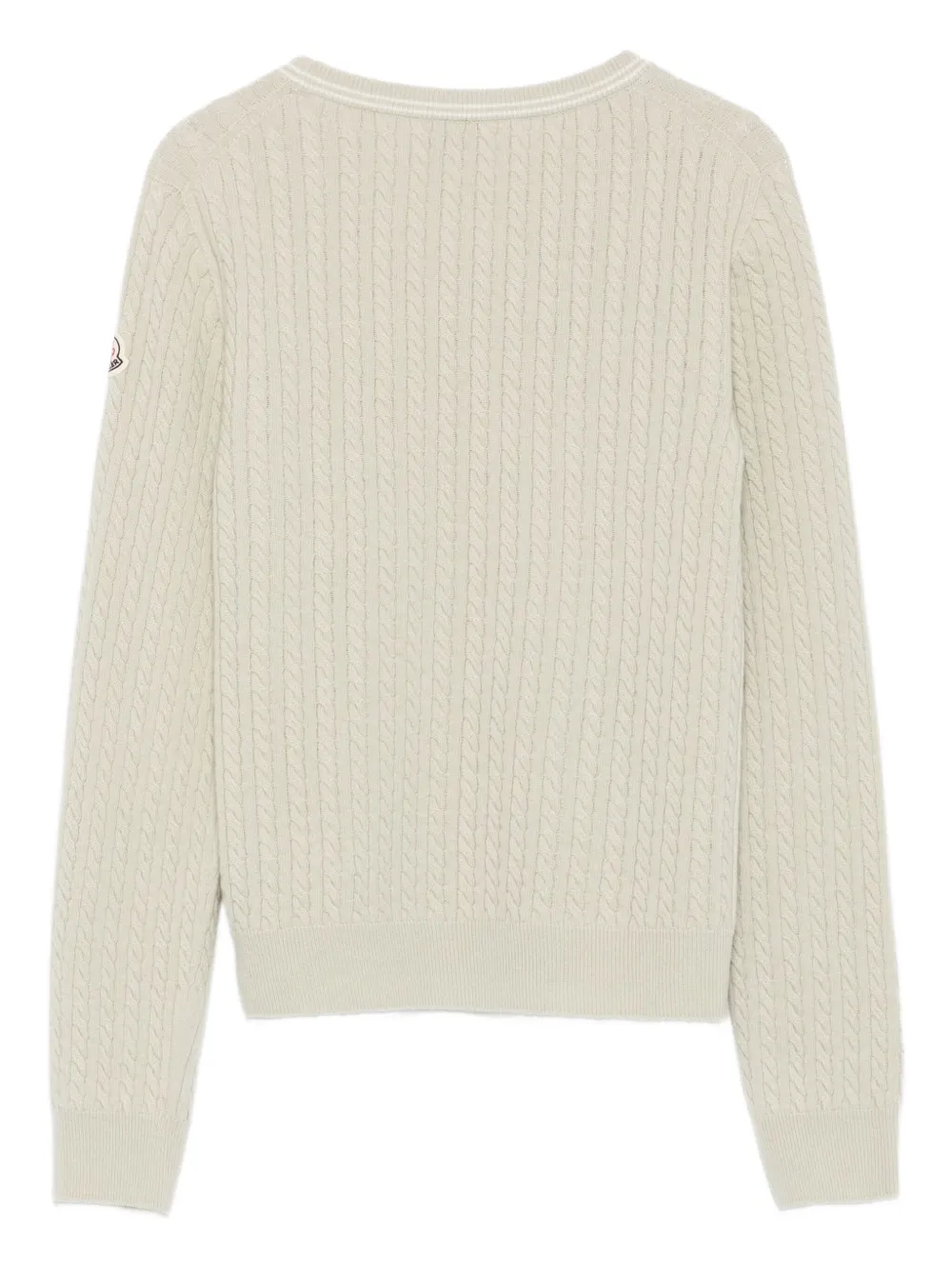 Moncler Enfant cable-knit crew-neck sweater Groen