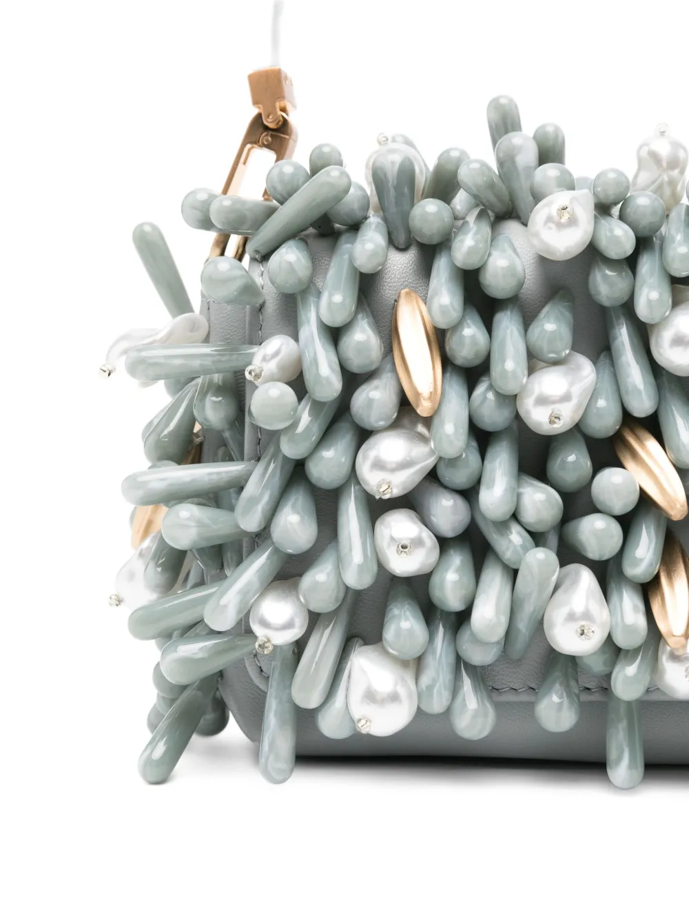 Cult Gaia Perla schoudertas verfraaid met kralen Grijs