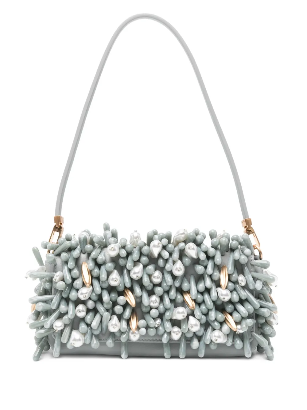 Cult Gaia Perla bead-embellished shoulder bag | Grey | Image 1