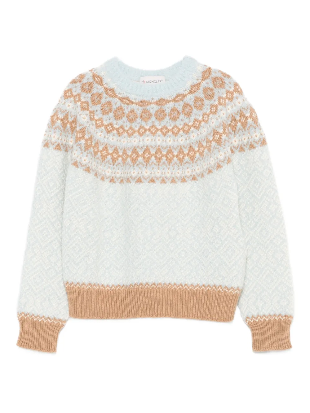 Moncler Enfant Trui met Fair Isle-patroon Blauw