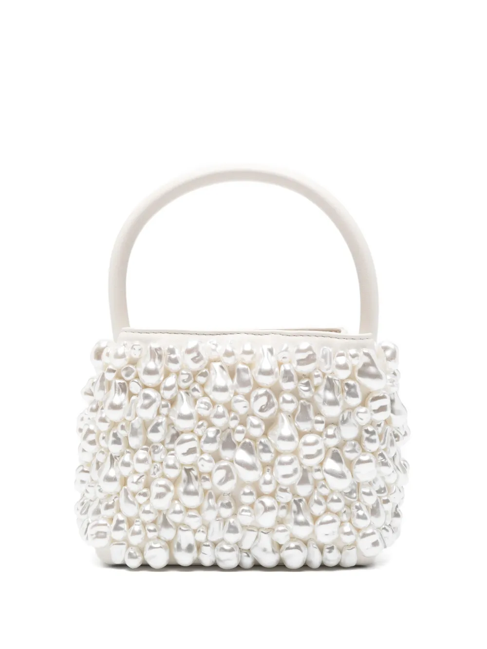 Cult Gaia Solene Pearl-embellished Top Handle Bag In White