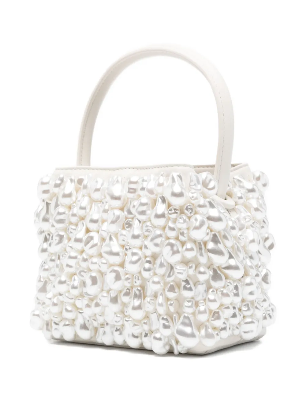 Cult Gaia Solene Pearl-embellished Top Handle Bag In White
