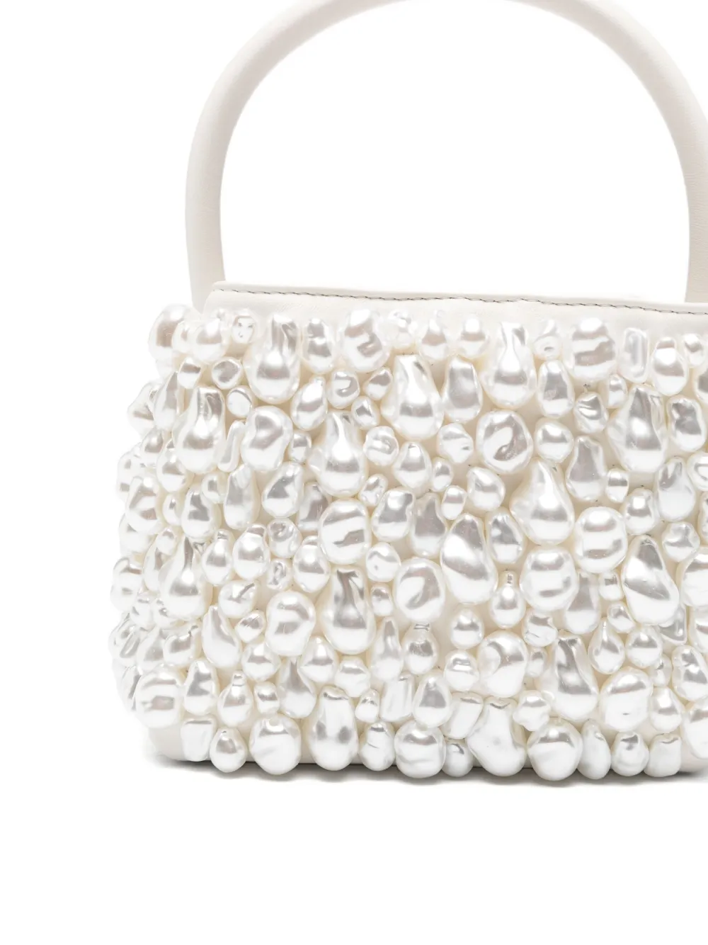 Cult Gaia Solene Pearl-embellished Top Handle Bag In White
