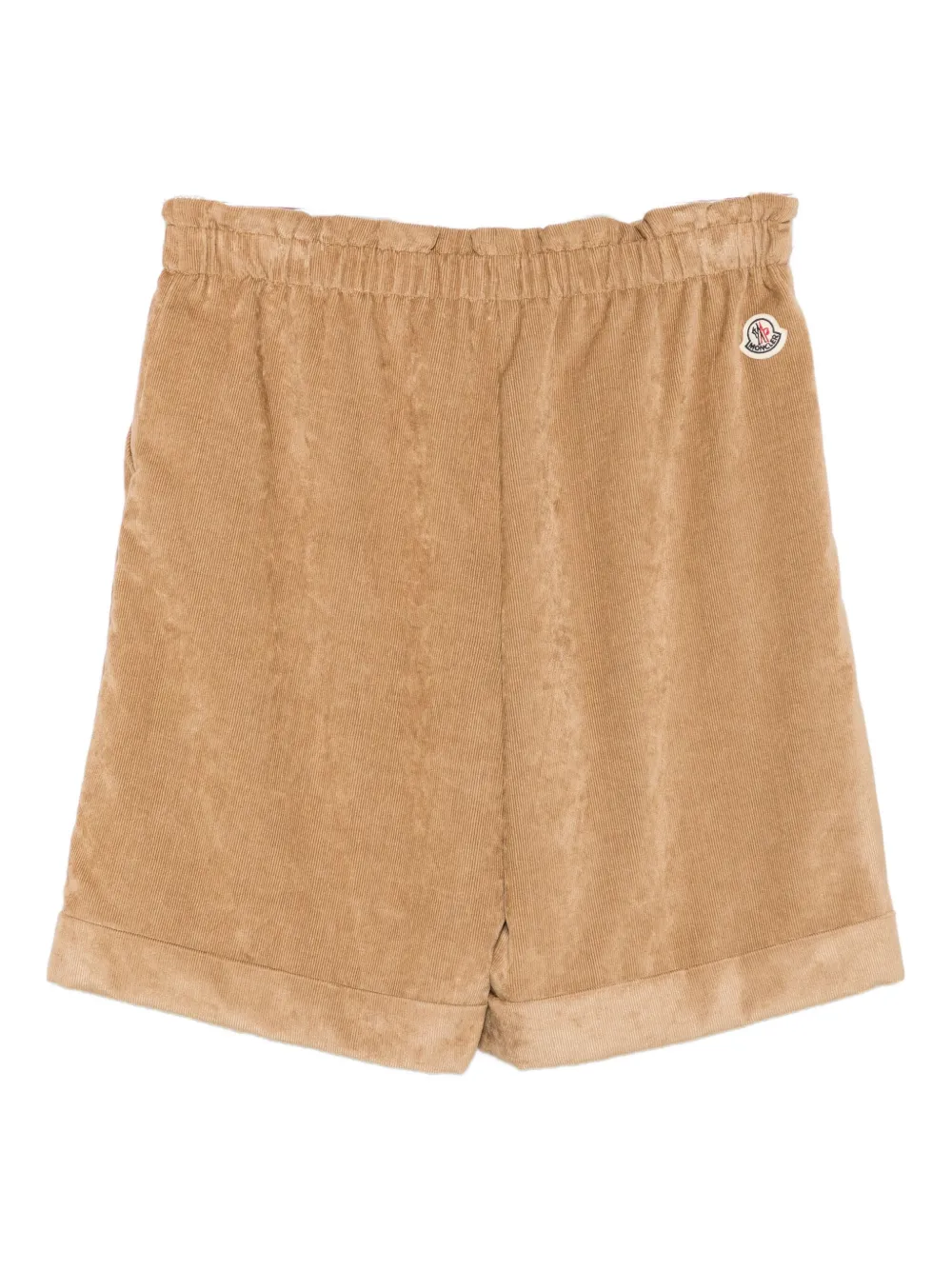 Moncler Enfant Ribfluwelen shorts met elastische taille Bruin
