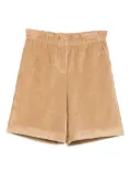 Moncler Enfant elastic-waist corduroy-texture shorts - Brown