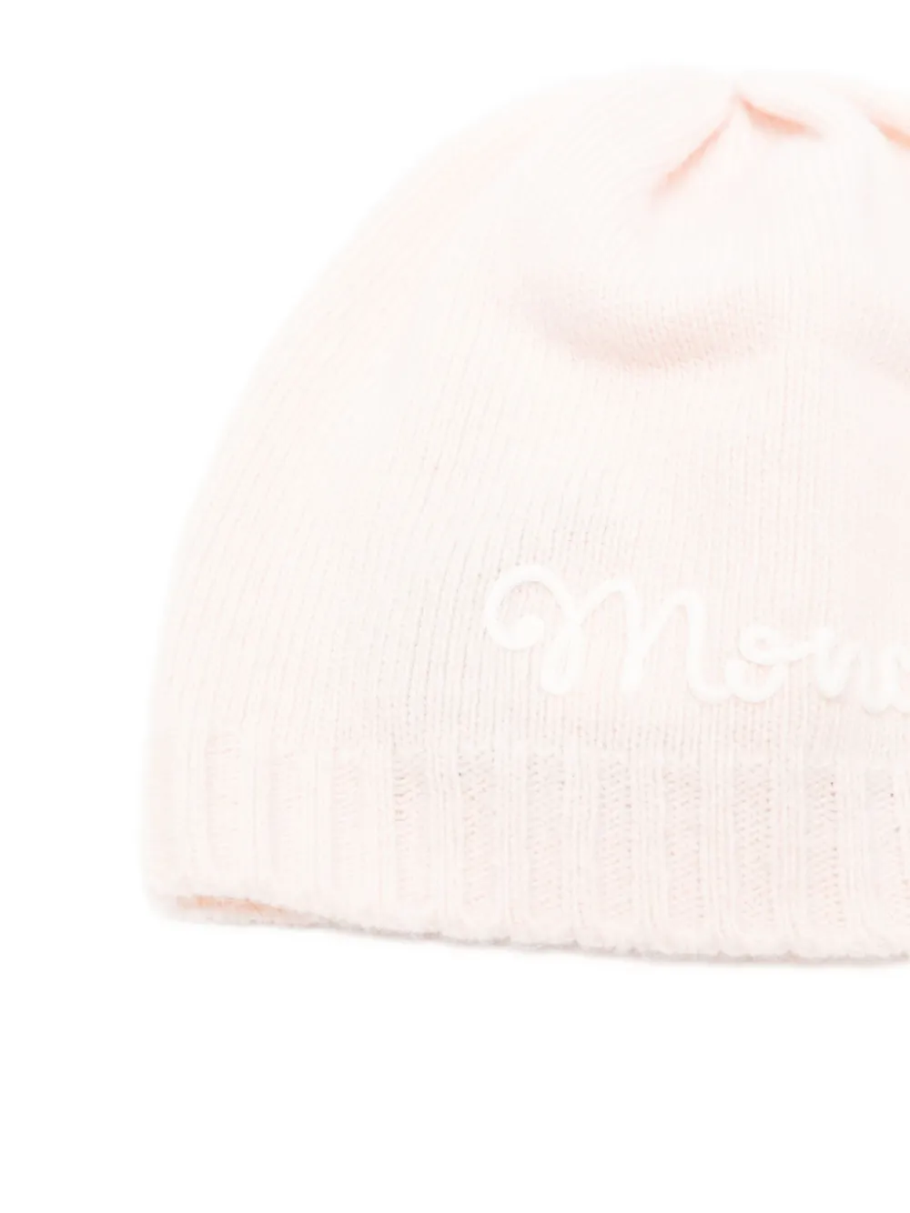 Moncler Enfant logo-embroidered beanie - Roze