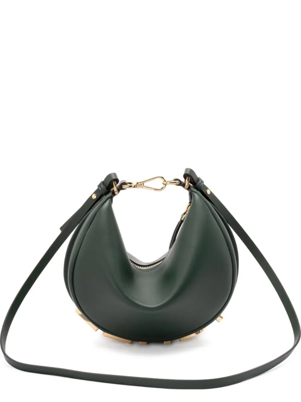 FENDI FENDI MINI FENDIGRAPH MATTE LEATHER CLUTCH | Green | Image 1