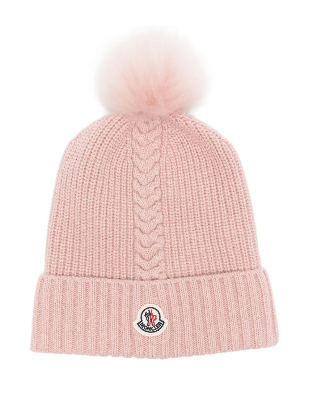 Cable-Knit Pom-Pom Beanie
