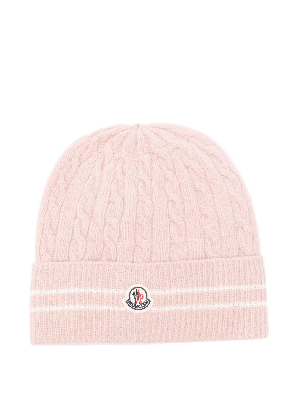 Moncler Enfant cable-knit wool beanie | Pink | Image 1