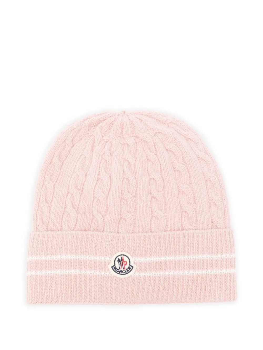 Moncler Enfant Kabelgebreide muts Roze