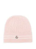 Moncler Enfant cable-knit wool beanie - Pink